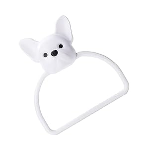 Garneck A43Q Handtuchring Hundedesign Weiß