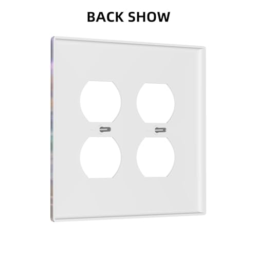 Decorative Outlet Covers Colorful Sunset Starfish Beach Shells 2 Gang Wall Plate Cover Double Duplex Receptacle Two Switch Light Switch Cover Plate Jumbo Dual Faceplate for Home Decor