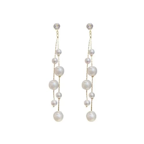 Image of Elegant Drop Pearlfect Earrings for Womens | Classic Pearl Dangle Jewelry