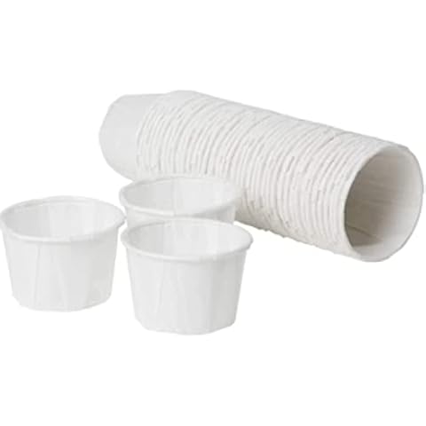 250 x Waxed Paper Medicine Pots 28ml Cover