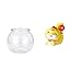 Baoblaze Transparent Cartoon Fish Tank Snake Statue Small Round Ornament Aquarium Fish Bowl Vase Tabletop Centerpiece Office Home Bedroom Decor