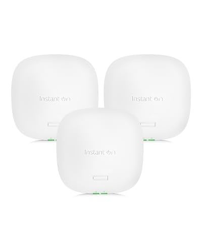 Image of HPE Networking Instant On Access Point AP22 2x2 WiFi 6 Indoor Wireless Access Point (3 Pack) | Long Range, Secure, Smart Mesh Support | Power Source Not Included | US Model (R4W01A-3PACK)
