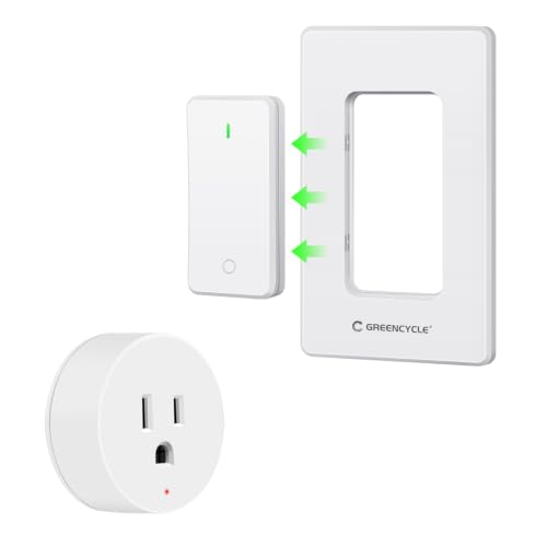 Image of Greencycle Remote Control Outlet with Detachable Wireless Light Switch
