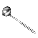 TOYANDONA Cuchara Separadora de Aceite de Acero Inoxidable Sopa y Aceite Filtro Resistente y Fácil de Limpiar con Gancho para Colgar Utensilio de Cocina para Dieta y Embarazadas