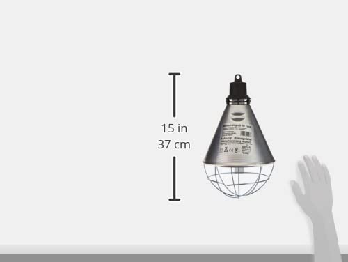 Kerbl Infrarot Wärmestrahler für Ferkel/Küken (ohne Lampe, Alu-Schirm ø 21 cm, Kabel 2,5 m, inkl. Befestigungskette Tragkraft 20 kg, mit Lüftungsschlitzen) 2228