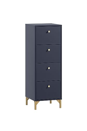 Alfa - Credenza in legno derivato e 40 x 40 x 116.7 cm blu notte oro