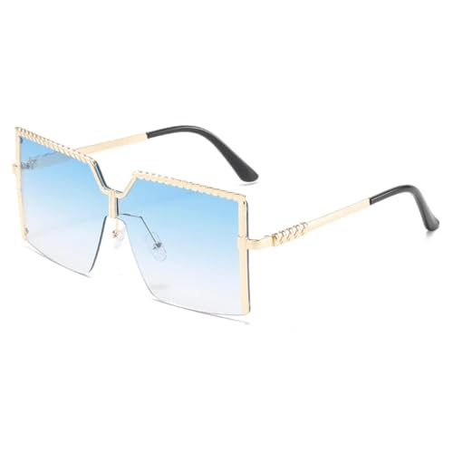 Lunettes de soleil sans monture surdimensionnées pour femme avec verres dégradés UV40