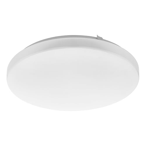 EGLO Deckenlampe mit Bewegungsmelder innen Frania-M Ø 33 cm, LED Deckenleuchte mit Tageslichtsensor aus Stahl und Kunststoff in Weiß, LED Wandlampe warmweiß