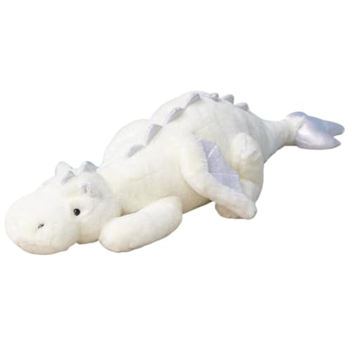 Animal en peluche de dragon géant doux blanc 43 pouces avec ailes