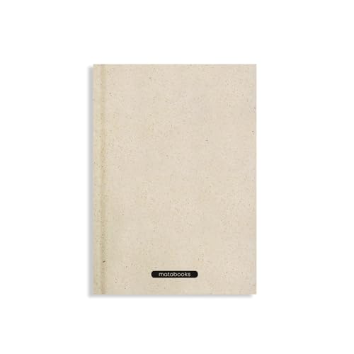 Matabooks, Cuadernos sostenibles y veganos A5 de papel de hierba dulce, Jana, 138 páginas, natural, hecho a mano, fabricado en Alemania (fácil)