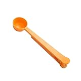 susiodeu Clip para sellador de Alimentos 2 en 1, Cuchara para sellar Aperitivos en Polvo para té de Cocina, Bolsa Manual con Mango Largo, Abrazadera Multifuncional para la Boca, Naranja