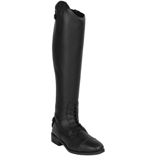 Foto von RL24 - Winter Reitstiefel für Damen Calgary – warme Damenstiefel zum Reiten – Stiefel aus Kunstleder mit Teddyfell & Reißverschluss – Winterstiefel in schwarz – Gr. 38 eng