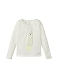 Mit luftigem Jersey TOM TAILOR Baby-Mädchen Langarmshirt T-Shirt, Cloud Dancer White, 116/122