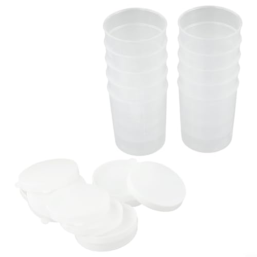 Bulevisiter 10PCS Clear Plastic Measuring Cups, Measuring Cup With Lid, Small Liquid Measuring Container, for Kitchen Use Lightweight And Practical,(30ml) Bulevisiter 10PCS Clear Plastic Measuring Cups, Measuring Cup With Lid, Small Liquid Measuring Container, for Kitchen Use Lightweight And Practical,(30ml)