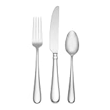 Lenox Silverware Set, Studio 1414 Mirror 24 Piece Flatware Set, Service For 8,...