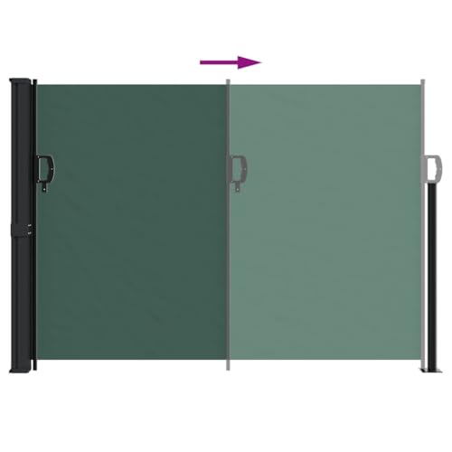 Auvent latéral rétractable toile polyester vert foncé balcon patio - 5