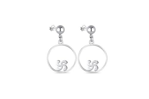 Boucles d'oreilles argent 925 Lauburu : l'excellence de la croix basque circulaire