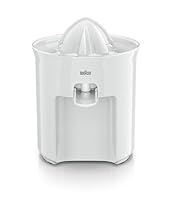 Braun CJ3050WH Spremiagrumi, Avvio e Arresto Automatici, Base Antiscivolo, Pratico Beccuccio,Coperchio di Protezione, Sistema Direct Serve,Antigoccia,Semplice e Facile, Sistema a Pressione, 60w,Bianco