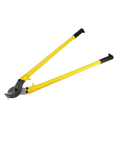 QWORK Cable Cutter, 32 Inch Stainless Steel Hardened Cutter for Cutting Up to 1/2' Wire Rope