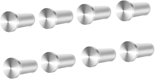 Zlokdraxy Appendiabiti Muro Ganci in Acciaio Inox per Appendi Accappatoio e Asciugamani, Ideali per Bagno, Doccia e Cucina, Argenteo 8 Pezzi