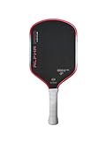 Engage Pursuit Alpha Pro 16mm Pickleball Paddle - Raw Carbon Fiber Face, 8.0 oz Elongated Control Paddle for All-Court Play (Red Flare)