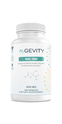 MyGevity NAC 600mg Zero fillers Potency Verified Physician Formulated N-Acetyl Cysteine Vegan No Seed Oils Non-GMO cGMP Made in USA 120 Capsules