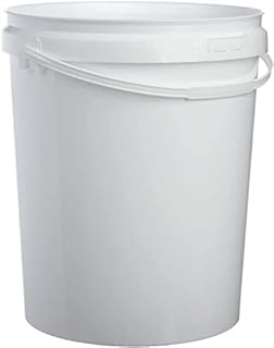 INVOPAK 5 X 25 Litre Food Grade Plastic Bucket with Lid and Handle, White, Airtight, Recyclable & BPA Free
