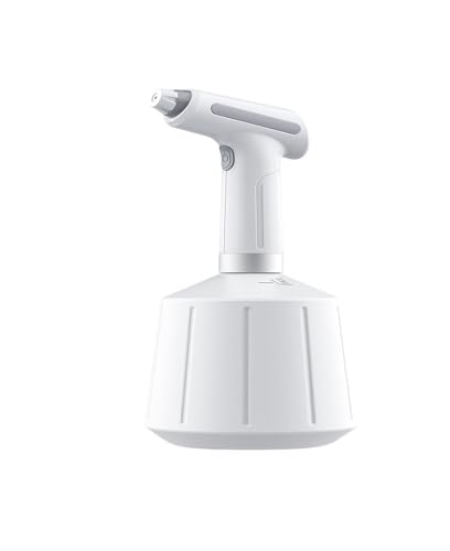 電動植物ミストスプレーボトル、自動じょうろ、調節可能な散水スプレー、ガーデンプラスチック散水装置、家庭用クリーニング(1.5L White)