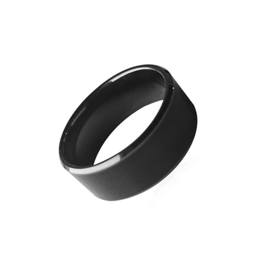 Hecere RFID rewritable Dual Frequency in One 125 kHz t5577 & 13,56 MHz CUID nero ceramica Smart Finger Ring Wear per uomini o donne (CUID + t5577 Chip 18 mm)
