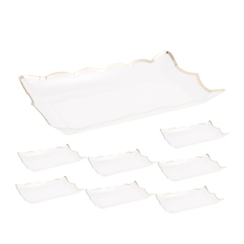 GREENADSCAPE 8pcs Paper Dessert Plates Elegant Fruit and Cake Serving Trays for Parties Festivals Gatherings Lightweight Convenient Food Presentation