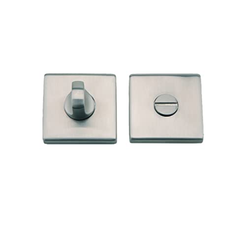 Muletilla y desbloqueo juego de condena y desbloqueo roseta cuadrada acero inoxidable 18/8 cuadradillo de 6mm,para picaportes de baño cierre condena de 50mm y 35mm (50mm)