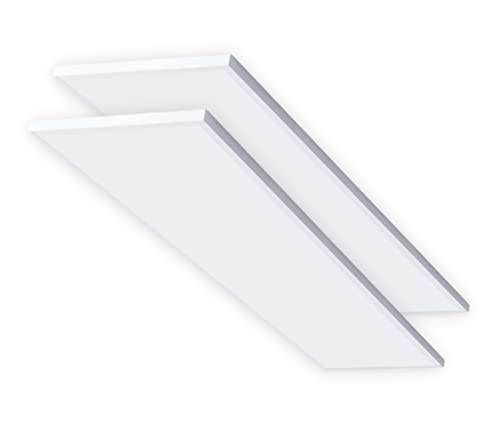 CLAR - Plafon LED techo Rectangular 120x30, Panel LED Superficie, Panel LED para Cocina, Plafon Rectangular LED de techo, 40W 4000ºK (Pack 2)