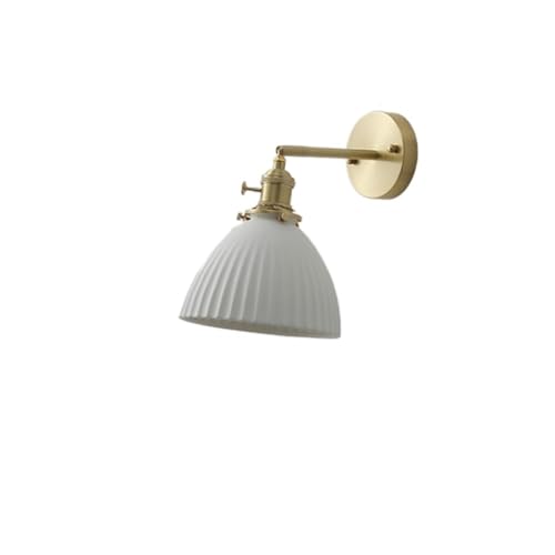 Applique en céramique et cuivre E27 LED blanc froid réglable avec interrupteur