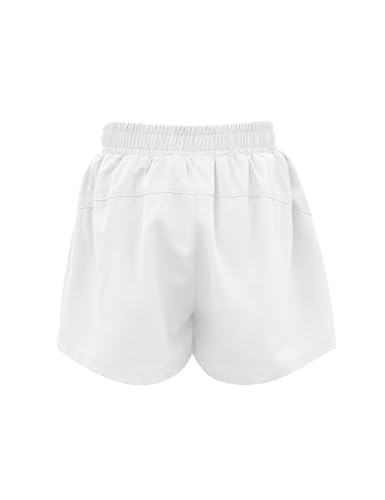 Yesfashion Girls Athletic Shorts with Zipper Pockets Elastic Waisted Running Shorts Soccer Gym Sports Active Short 4-13Y2