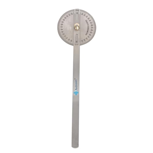 Image of Goniometer Set | Stainless Steel | with Carrying Case | Physical Therapy Assessment Kit | 3 Goniometer (Small, Medium And Large) Triangular Hammer, Measuring tape and Tunning Fork (512HZ) |