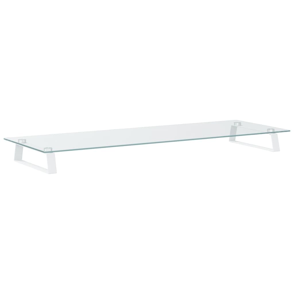 Generico Supporto per Monitor Bianco 100x35x8cm Vetro Temperato Metallo,Dispositivi elettronici,Accessori per dispositivi elettronici,Accessori per Computer,Rialzi e Supporti per computer-374222