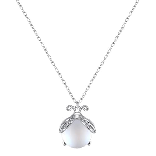 CHAOTEMAI Piedra Luna Collar Mujer Luciérnaga Colgante Plata Mujer Versátil Regalos Originales Mujer Romántico para Regalo Novia Hijas Madres Amigas Cumpleaños Aniversarios San Valentín