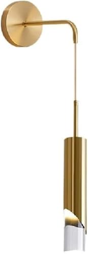 Apliques de pared de columna larga con acabado dorado, estilo nórdico, lámpara de pared de aluminio, pantalla acrílica de alta transmitancia, accesorios de iluminación de pared, decoración de cabecera