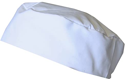 IBEX Polycotton Plain Skull Caps Professional Catering Hat for Chefs Cooks, Bakers, Mens and Womens, White (Pack of 5) - Image 3