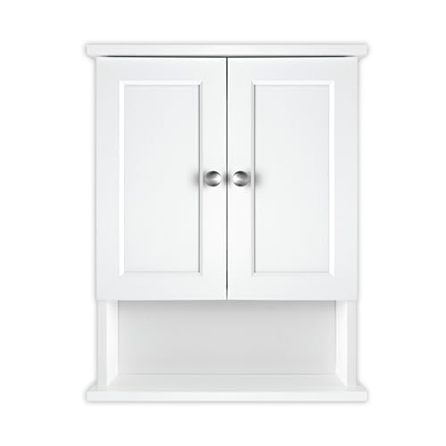 MCS 23x18 White Medicine Cabinet Organizer, Wall Mounted 2-Door Bathroom Cabinet for Over-The-Toilet...