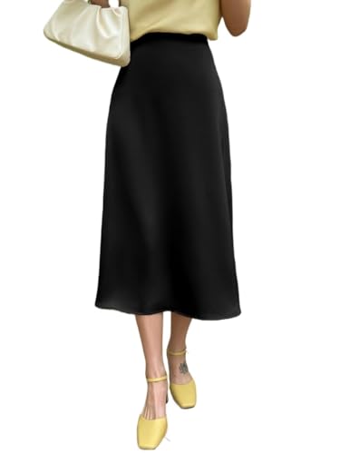 Trend Women's Summer Basic Skirt High Waist Solid A-Line Skirt For Beach