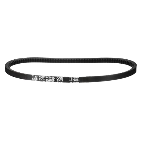 Image of uxcell AX27 EPDM V-Belt, Raw Edge Cogged Industrial Rubber V Belt 1 /2 inch Width x 27 inch Inside Circumference