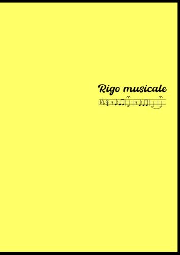 Quaderno pentagrammato A4: RIGO MUSICALE vintage style - Incipit 5a Beethoven | Colore giallo pastello (opaco) | 108 pagine | 12 righi carta color crem