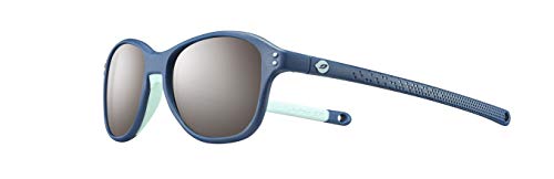 Julbo Bomerang Youth Sunglasses, Dark Blue/Blue Mint Frame - Spectron 3 Smoke Lens W/Silver Mirror #TOP21