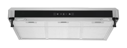 Lista de Campanas de Acero Inoxidable para Cocina los mejores 10. 44 ERA Campana Extractora Tipo Pared Slim 90 Cm Acero Inoxidable Plateado Control de Gestos