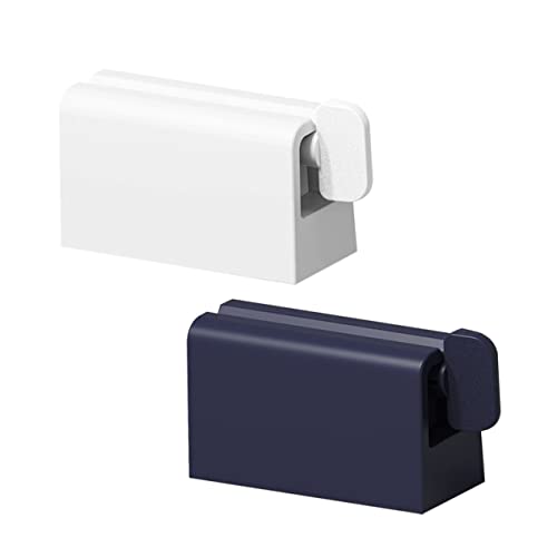 NOLITOY Effortless Toothpaste Dispenser Clip 2 Pack Plastic Squeezing Gadget for Tube Items Non-Slip Base for Stability