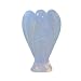 Carved Moonstone Opalite Glass Peace Angel Pocket Guardian AngelHealing Statue 1.5 inch