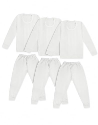 Image of TIXY Baby Thermal Wear Set Pack of 3 for Boys & Girls | Full Sleeve Cotton Rich Winter Innerwear Top & Bottom Set | Soft Warm Ribbed Thermals for Infants & Toddlers