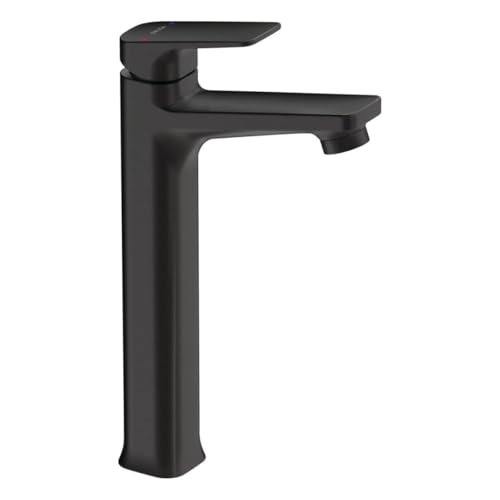 Image of Delta Faucet Single Handle Tall Lavatory Faucet Without Pop-Up Drain I Bathroom Tap for Home I Basin Mixer I Matte Black I 44425-P-BL