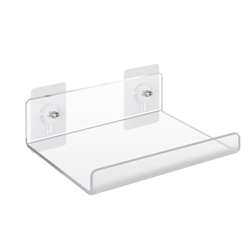 CXGBQSJ Estantería de Pared de Acrílico Transparente, Repisa Flotante Resistente para Baño Salón Decoración y Organización,20x40cm